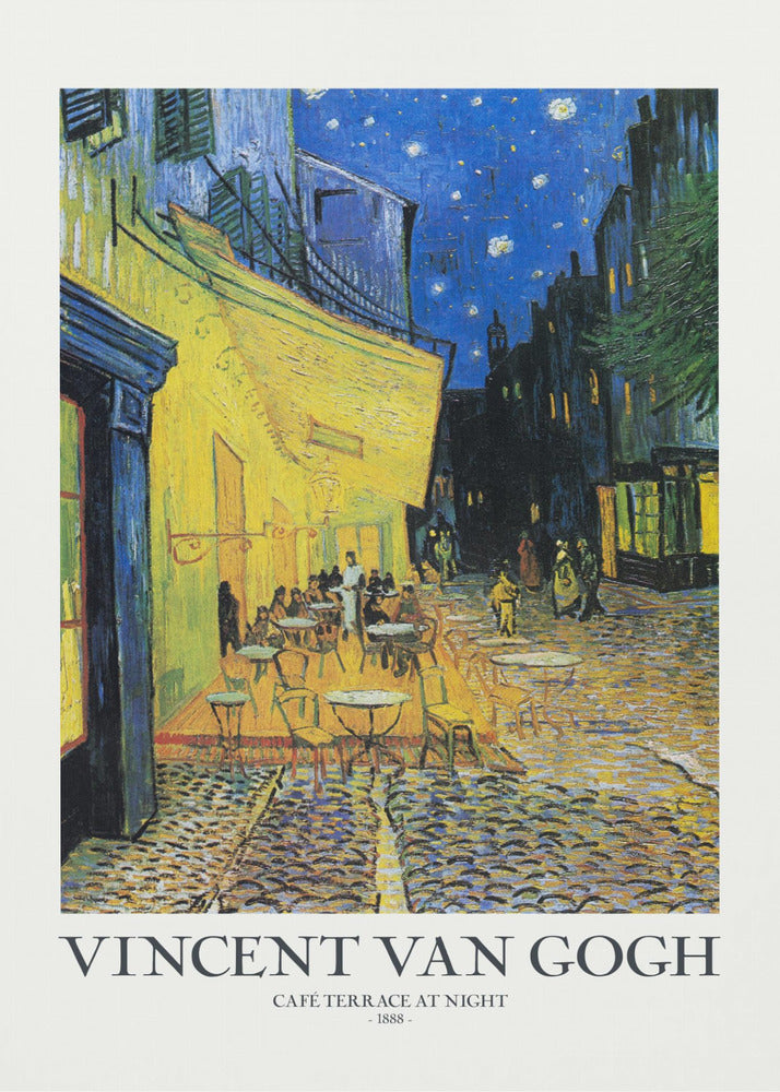 Terraza de café por la noche | Impresiones en Lienzo
