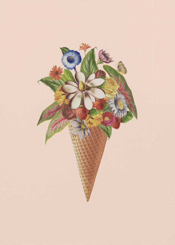 Helado botánico rosa | Impresiones en Lienzo