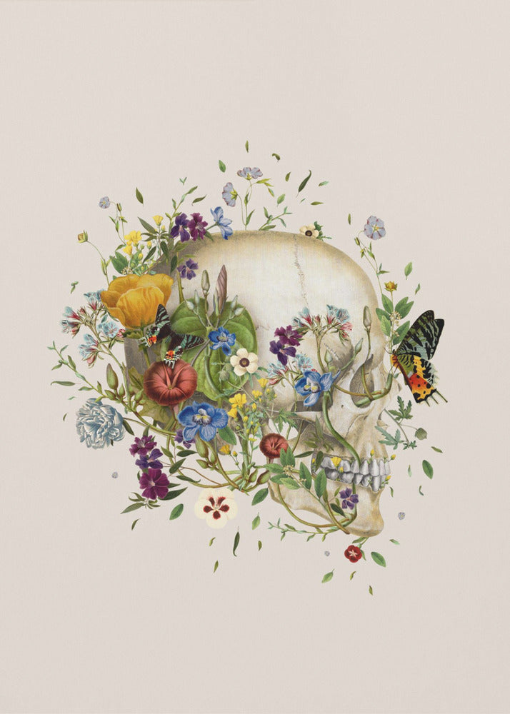 Cráneo floral | Impresiones en Lienzo