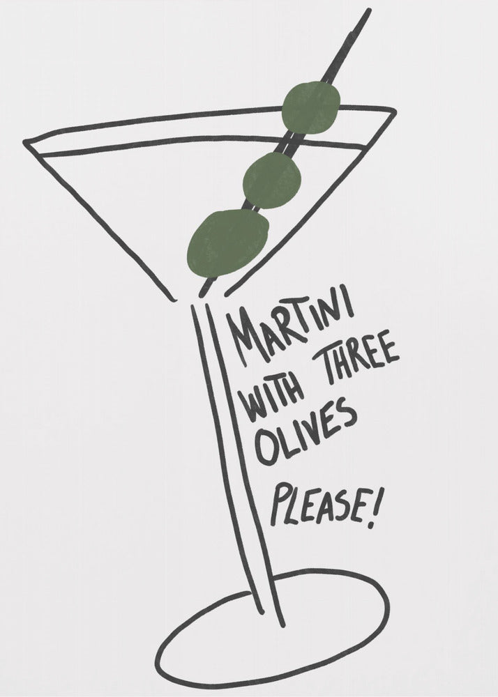 Olive Trio Martini | Stampe su Tela