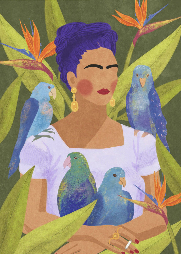 Frida und Vögel | Leinwand-Bilder