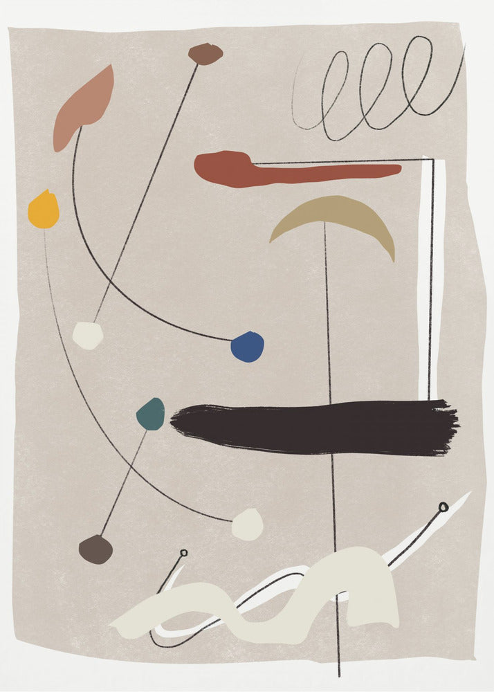 Lignes minimalistes et formes colorées | Tableaux sur Toile