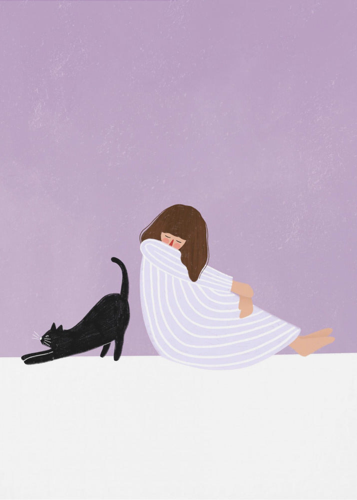 Niña y gato | Impresiones en Lienzo