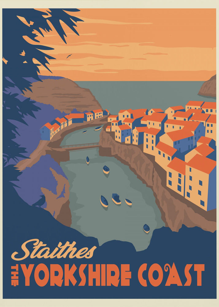 Impresión de viaje de Staithes Yorkshire | Impresiones en Lienzo