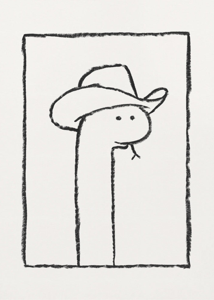 Squiggles ormen i en Stetson | Canvas