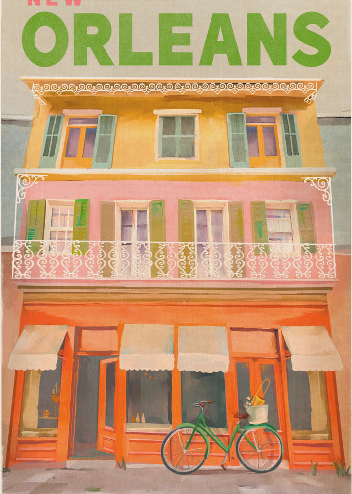 New Orleans, Louisiana - Vintagerejser Plakater - Kunsttryk | Lærredsbilleder