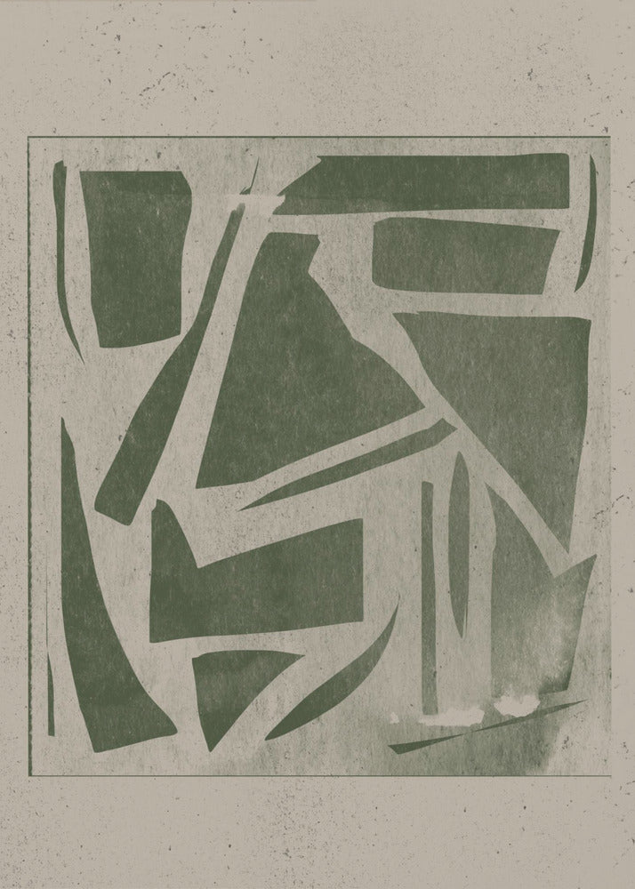 Grön geometrisk labyrint | Poster