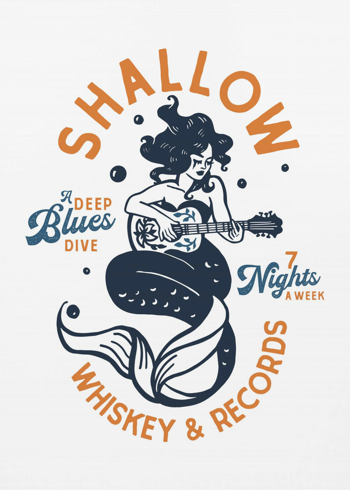 Shallow Whiskey & Records -kuplabaari Musiikki Merenneito | Canvastaulut