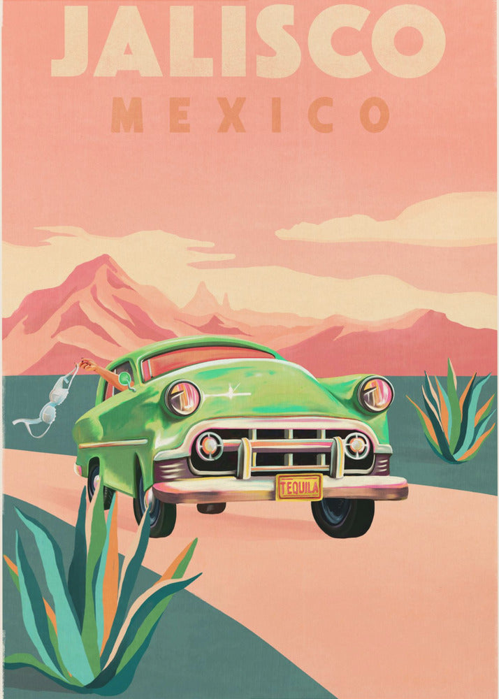 Jalisco Meksiko Vintage-matkailu Julisteet - Taidevedokset | Canvastaulut
