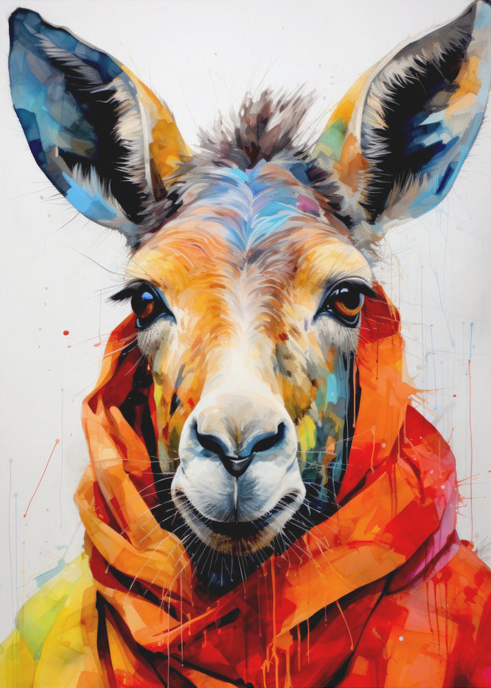 Donkey Watercolor Animal Art | Poster