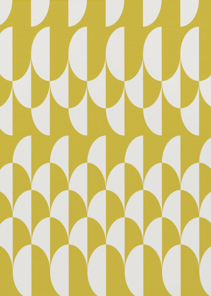 Minimalist art deco geometric arches yellow | Poster