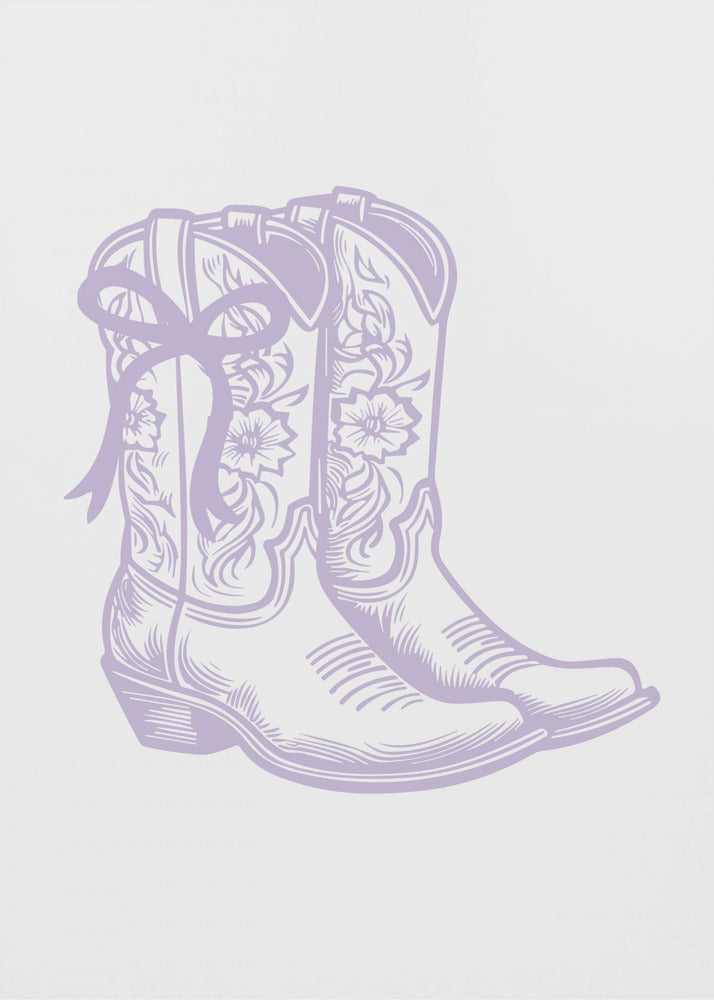 Bottes de cow-girl violettes avec nœud | Tableaux sur Toile