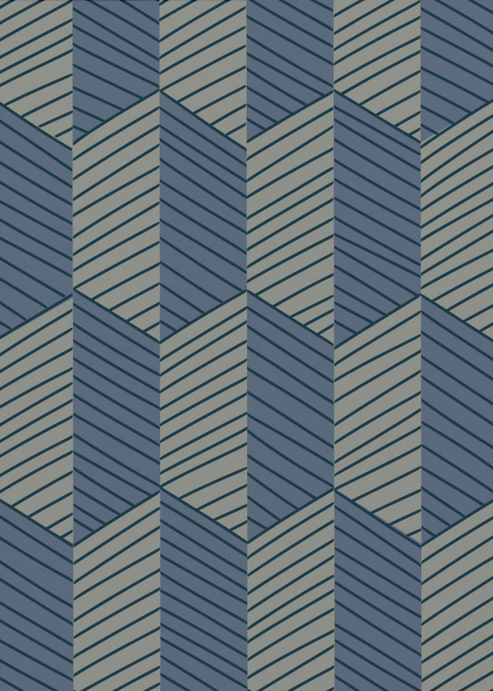 Geometric Pattern with Repeating Rhombus Shapes | Poster