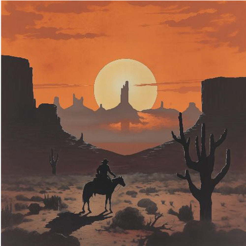 Sonnenuntergangs-Cowboy | Leinwand-Bilder