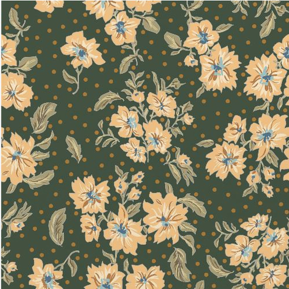 Floral Heritage bouquet forest green pattern | Poster