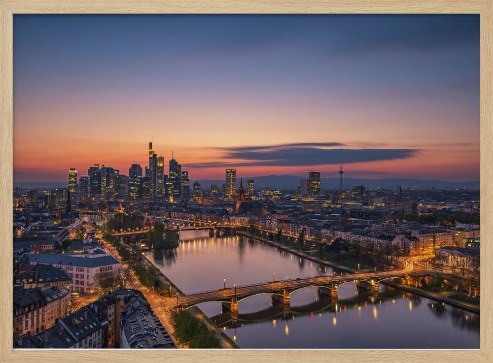Skyline di Francoforte al tramonto | Poster - Stampe d’Arte