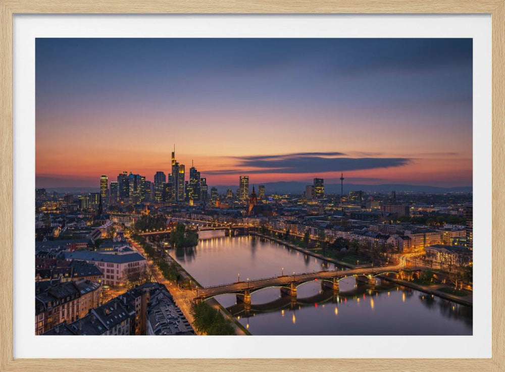 Skyline di Francoforte al tramonto | Poster - Stampe d’Arte