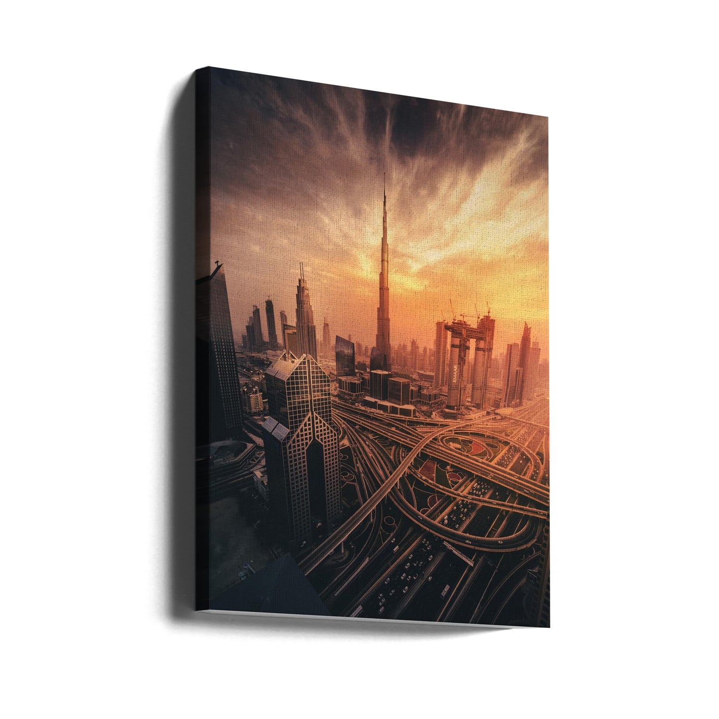 Le coucher de soleil enflammé de Dubaï | Tableaux sur Toile