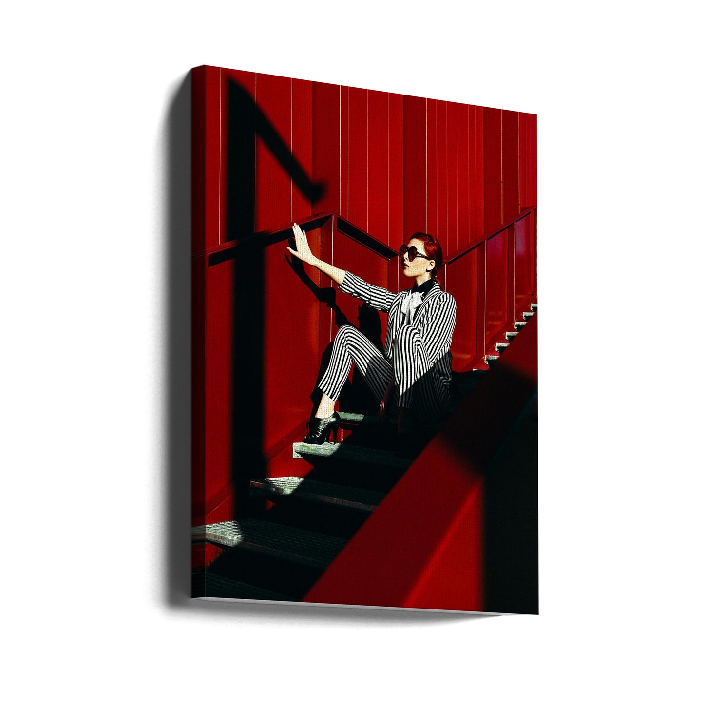Red Stair Rhythms | Canvas