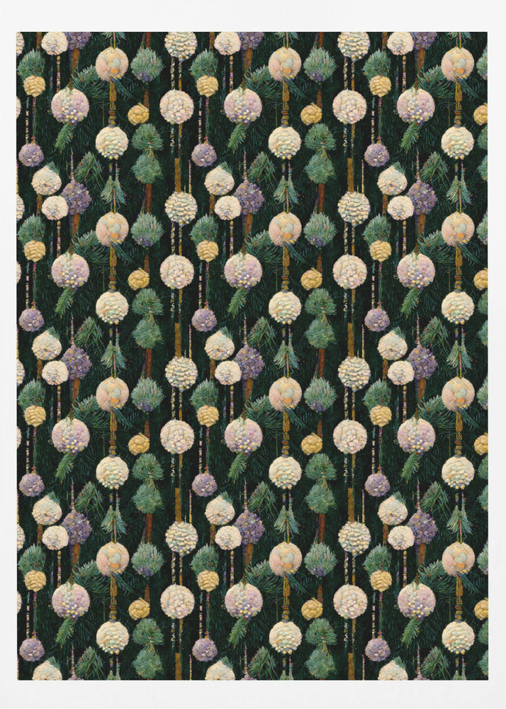 Festive Pine Ornaments | Poster