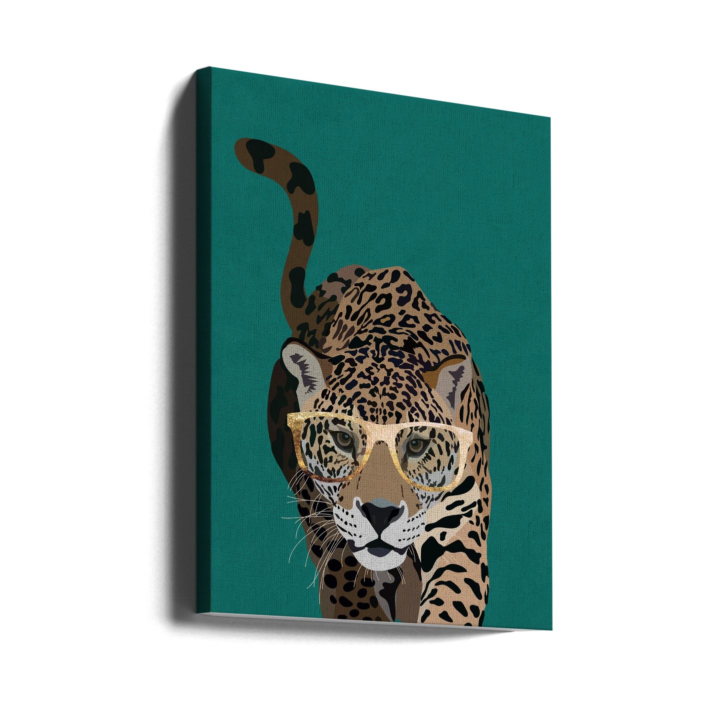 Nysgerrig grøn leopard | Lærredsbilleder