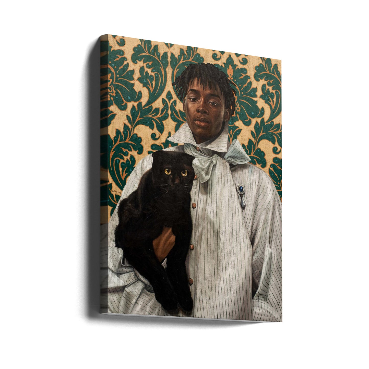 Caballero con gato | Impresiones en Lienzo