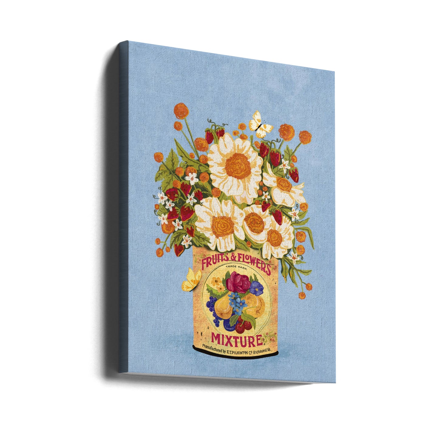 Blommor i en vintage teburk | Canvas