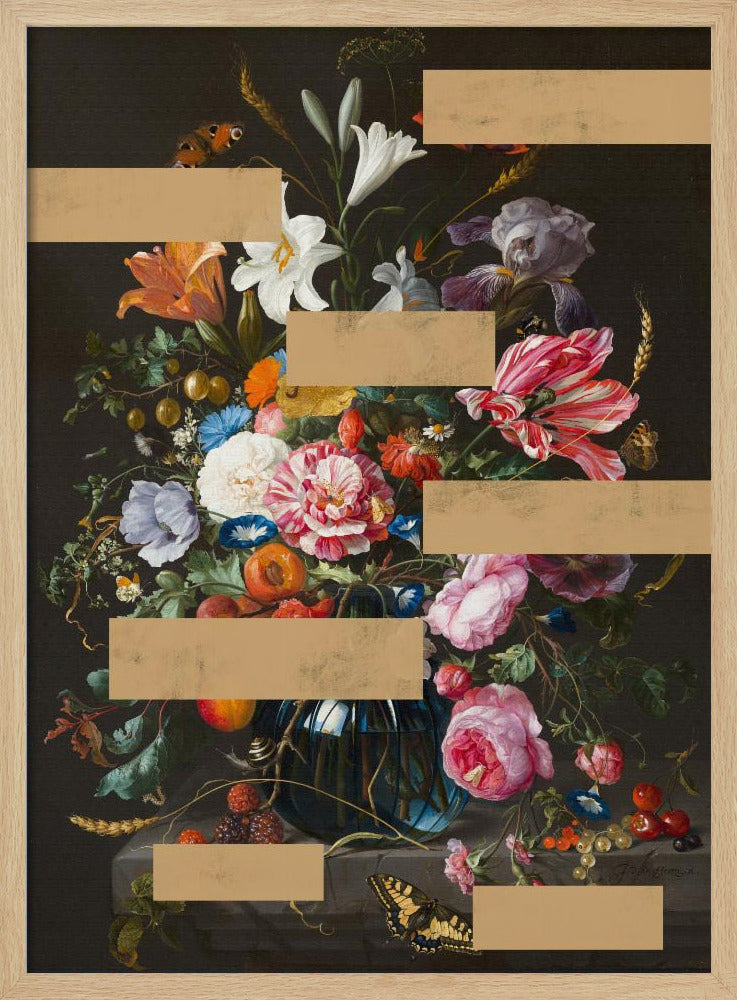 Bukett med vintage oljemålningar, modernt collage | Poster