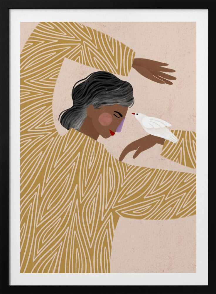 Kvinnan med en fågel | Poster