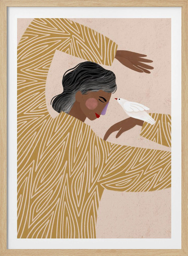 Kvinnan med en fågel | Poster
