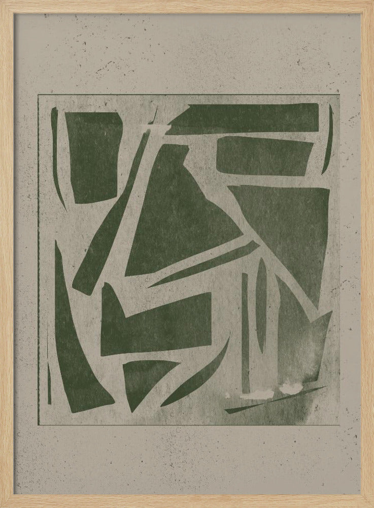 Grön geometrisk labyrint | Poster