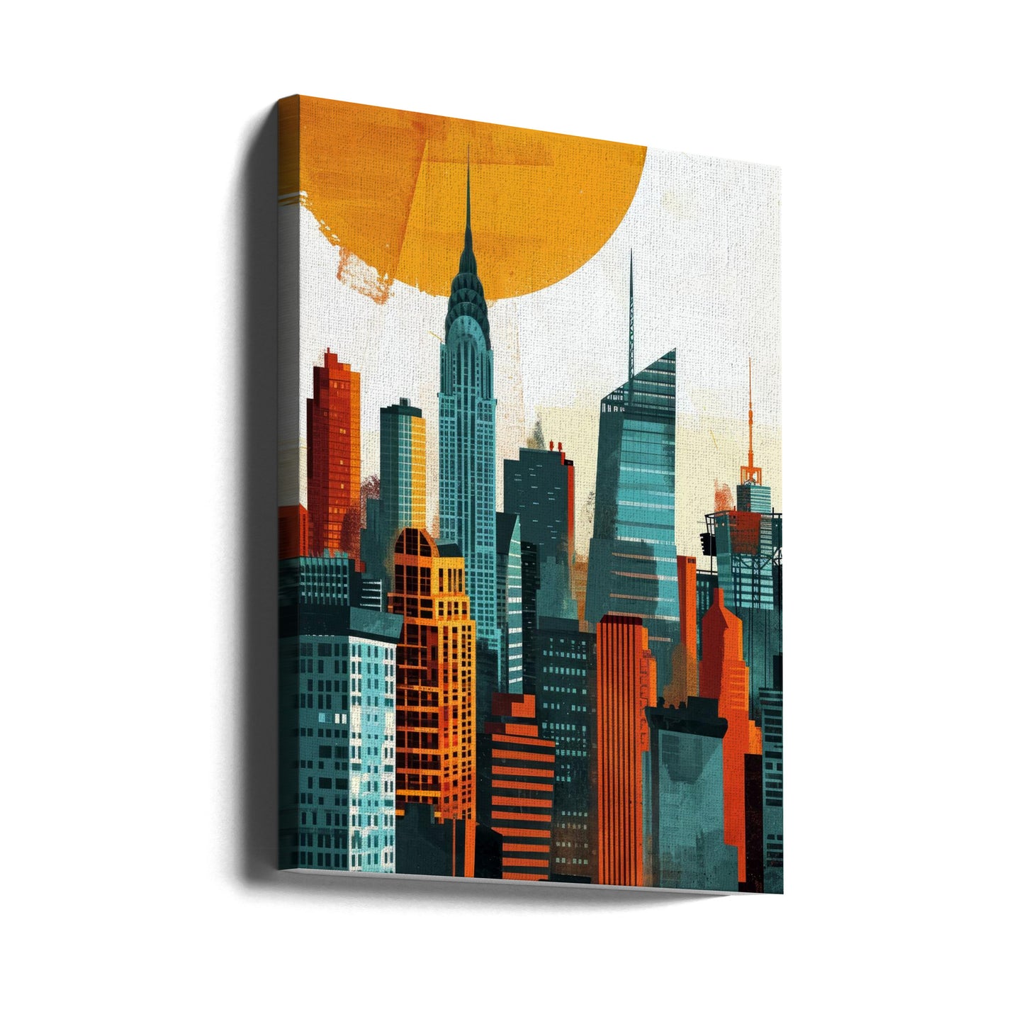 Pintura digital en acuarela de la ciudad de Nueva York (3) | Impresiones en Lienzo