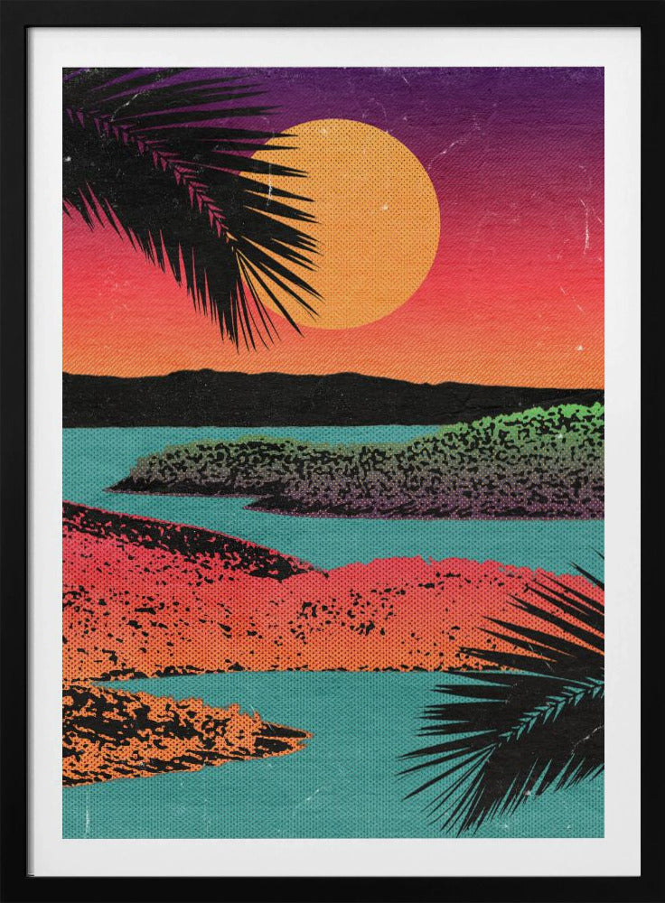 Retro solnedgång | Poster
