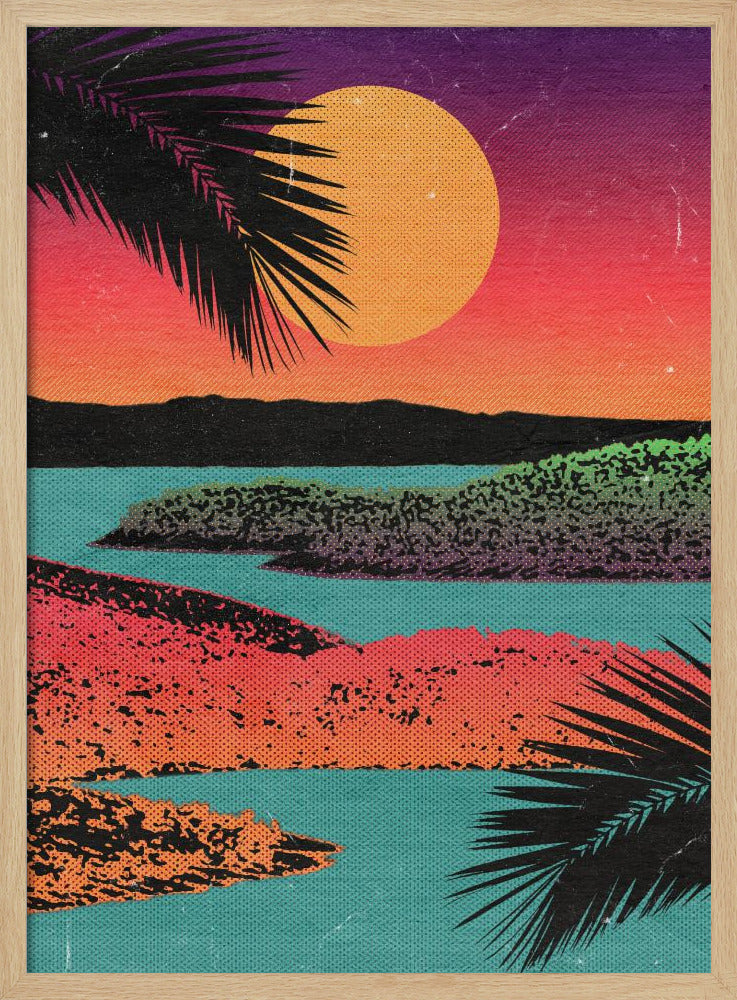 Retro solnedgång | Poster