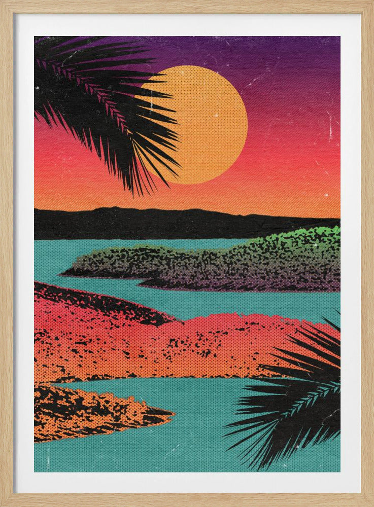 Retro solnedgång | Poster