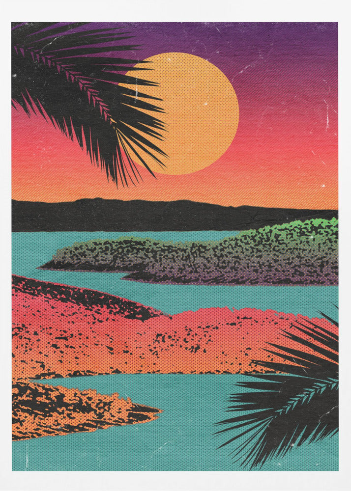 Retro solnedgång | Poster