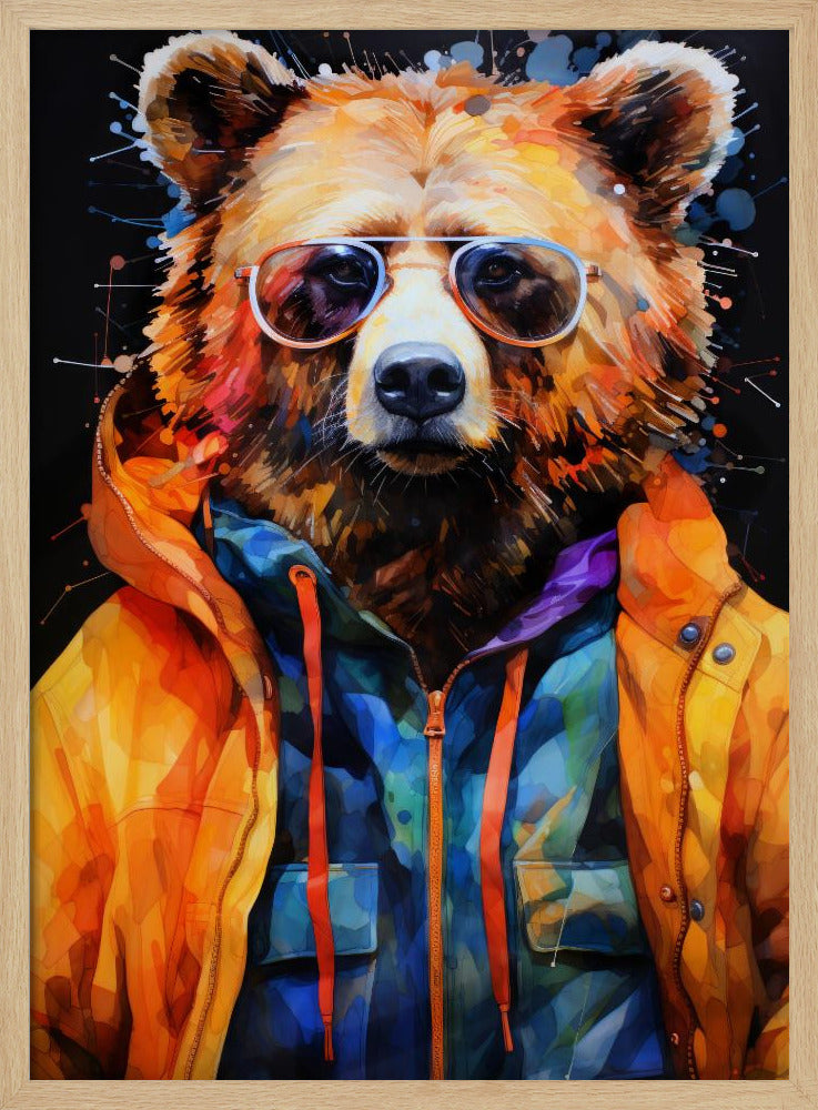 Akvarell djurkonst med björn | Poster