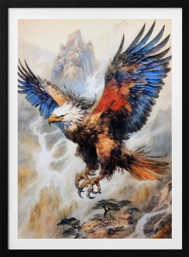 Eagle Bird Watercolor Animal Art | Poster