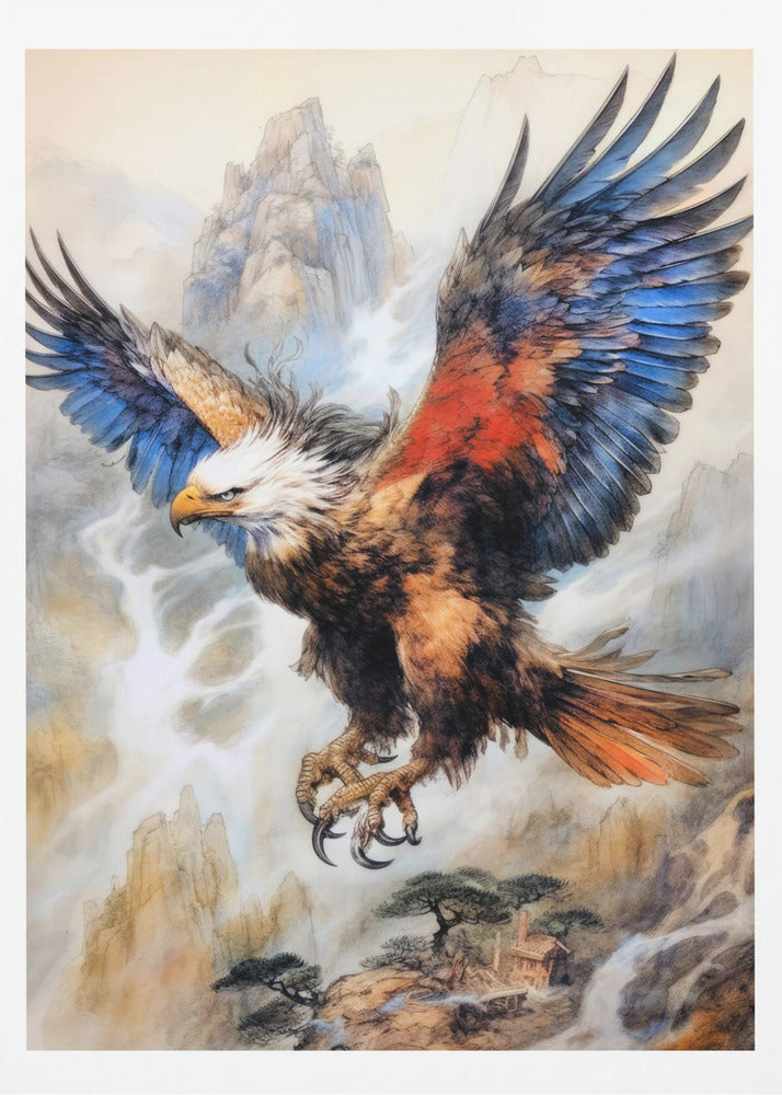 Eagle Bird Watercolor Animal Art | Poster