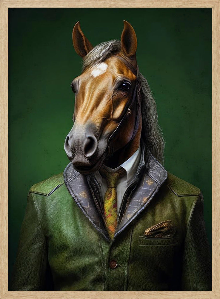 Elegant grön hästkonst | Poster