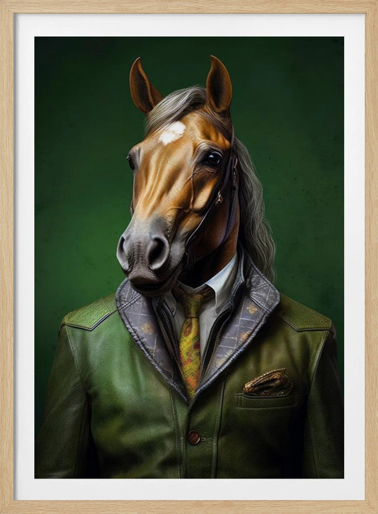 Elegant grön hästkonst | Poster