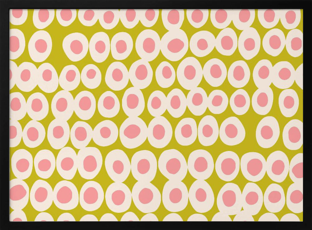 Wonderful bold dots pink and olive pattern | Poster