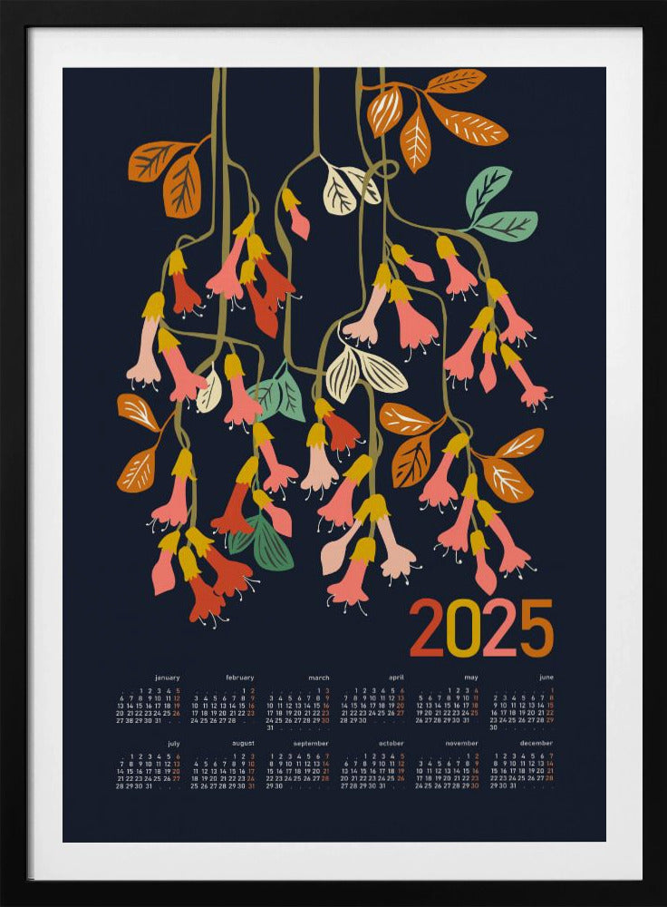 Calendar 2025 fuchsia flower | Poster