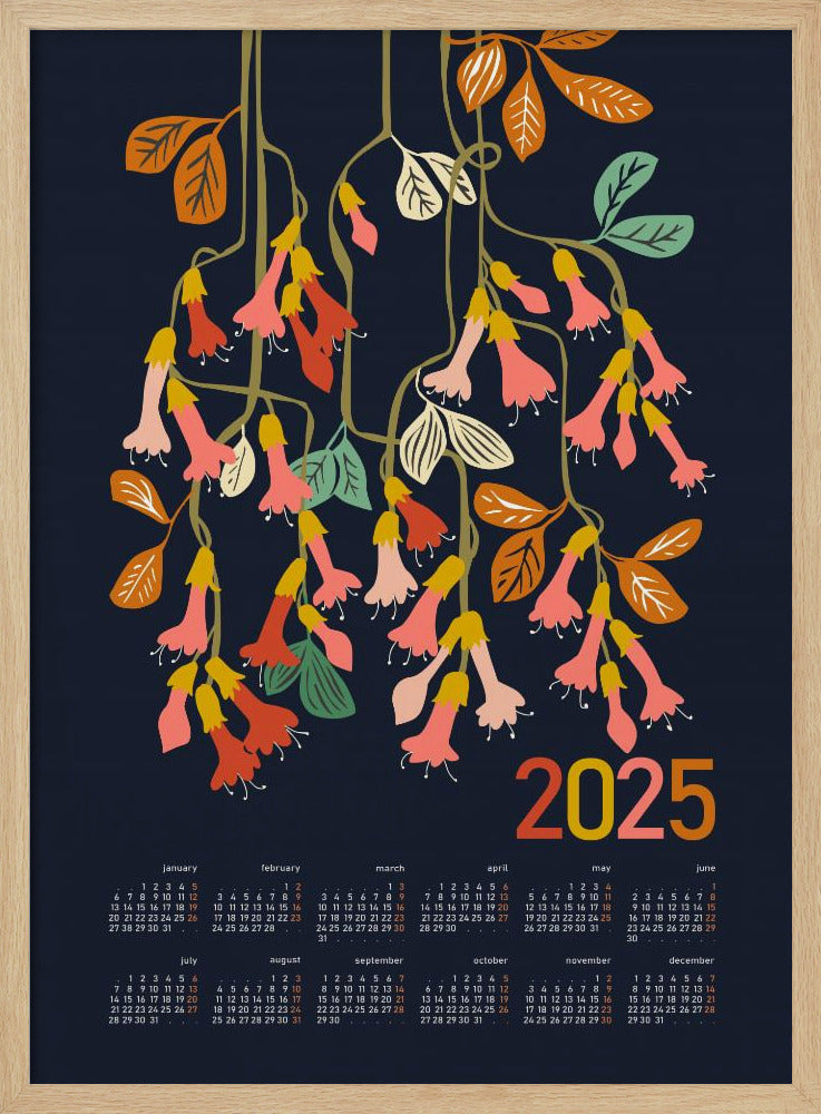 Calendar 2025 fuchsia flower | Poster