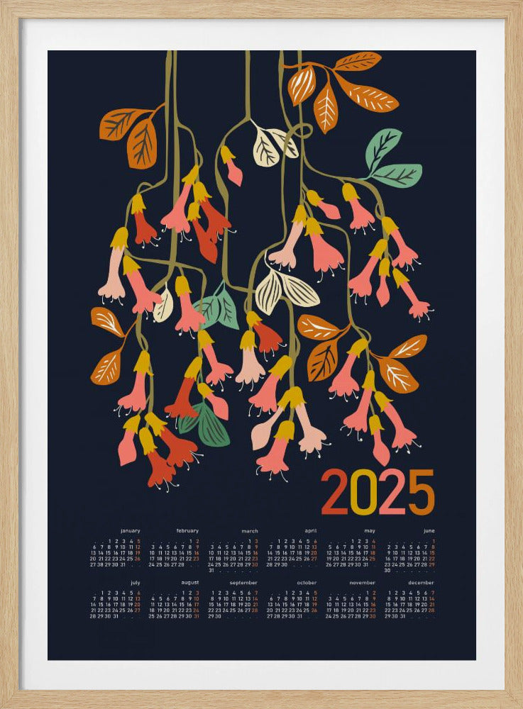 Calendar 2025 fuchsia flower | Poster