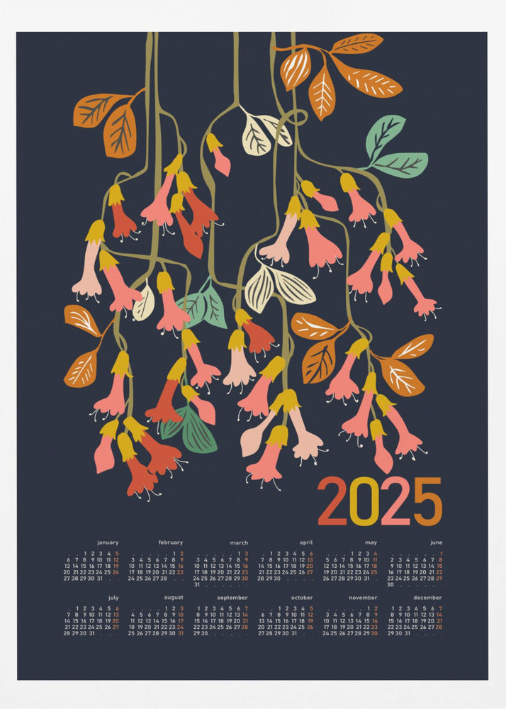 Calendar 2025 fuchsia flower | Poster