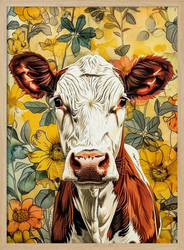 Cow watercolor animal art 1 | Poster