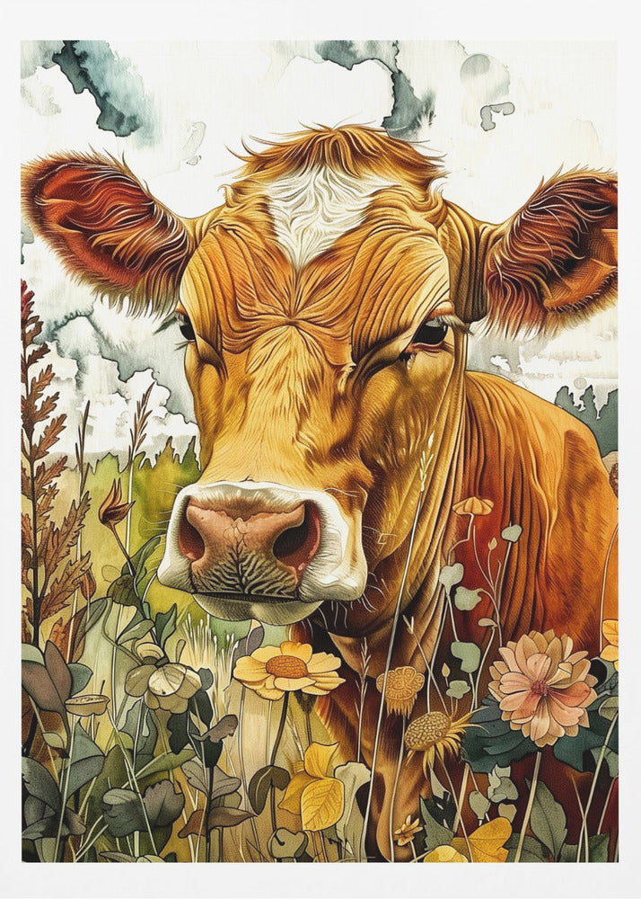 Cow watercolor animal art 3 | Poster