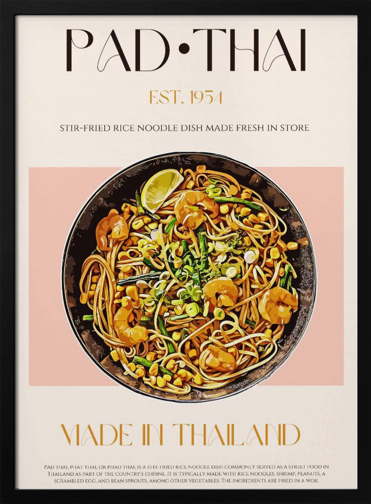 Elegant illustration av Pad Thai | Poster