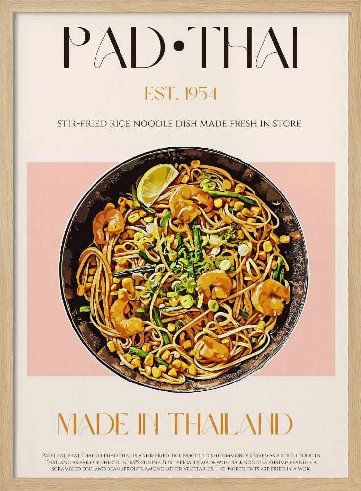 Elegant illustration av Pad Thai | Poster